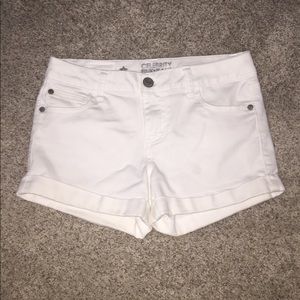 White High Waisted Jean Shorts